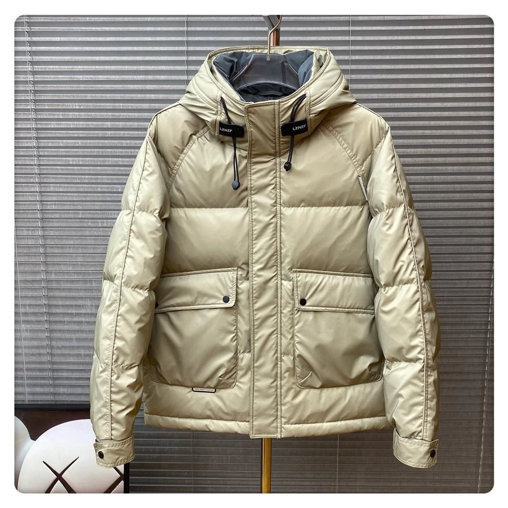 羽绒服冬季免洗滑料羽绒服男潮流三防加厚上衣时尚短款外套