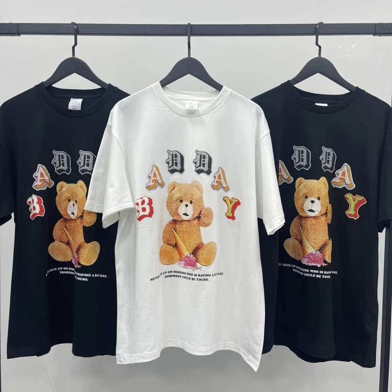 【季末清仓】！欧美潮牌卡通公仔小熊西嘻哈短袖Tee 数量不多 手慢拍