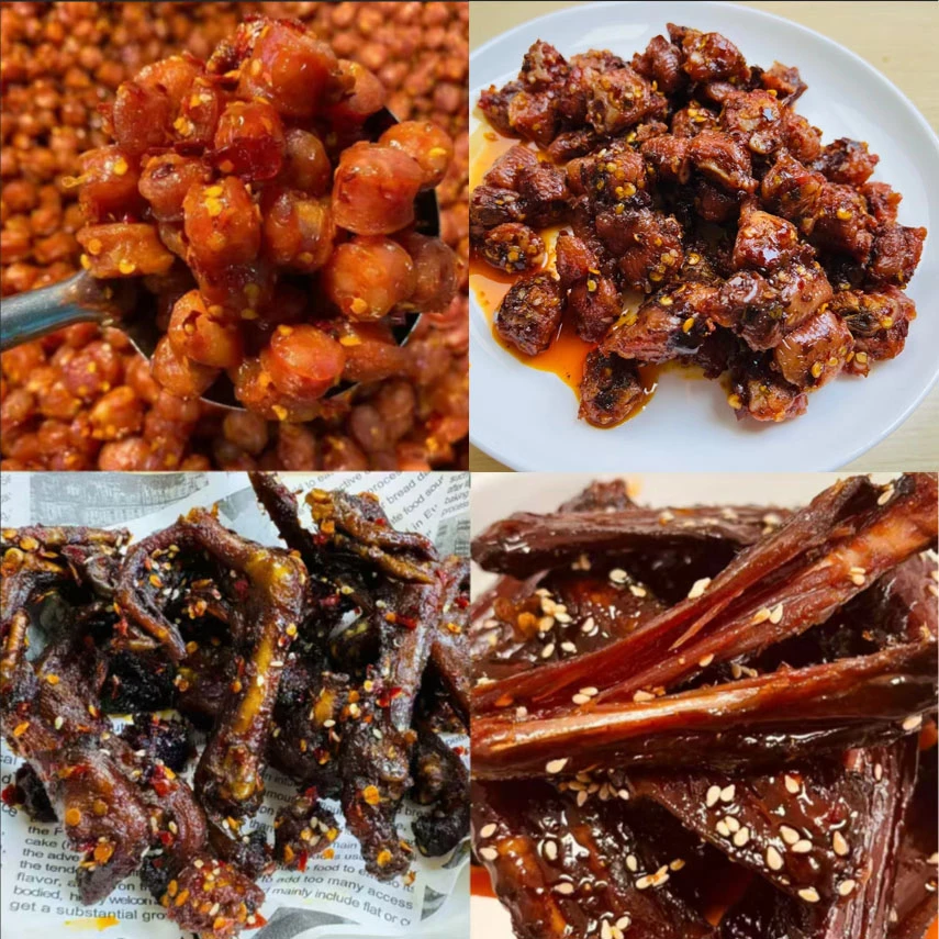 “富婆套餐”口水肠+香辣鸡脚筋+梅子鸭爪+翅中+鸭骨锅巴 +翅根1个