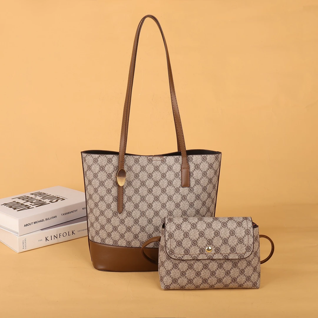 百搭新款秋季水桶包通勤斜挎包高级托特包3026咖色