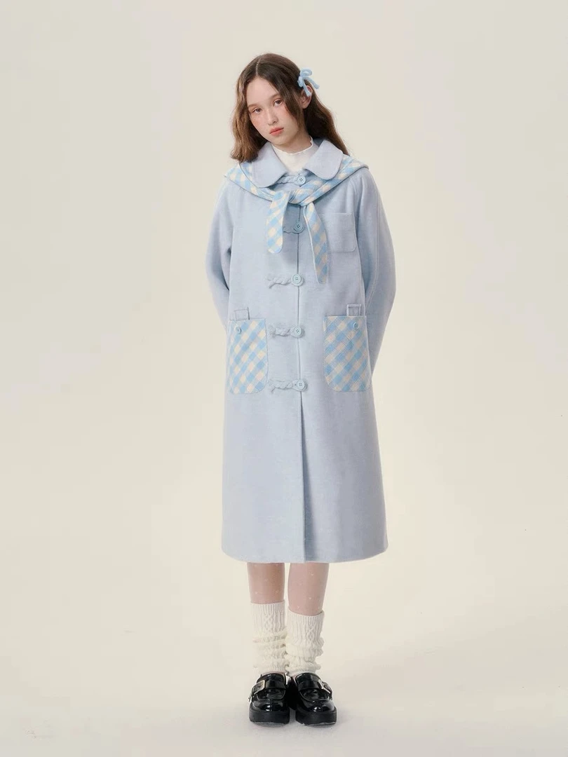 （5541号-5560号）冬季新款毛呢外套韩系宽松日系韩风秋冬中长款