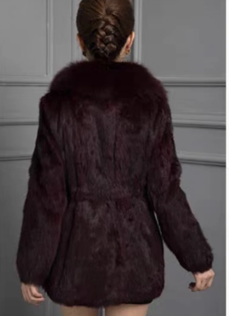 2023新中长款皮毛一体整皮毛领保暖洋气高档女