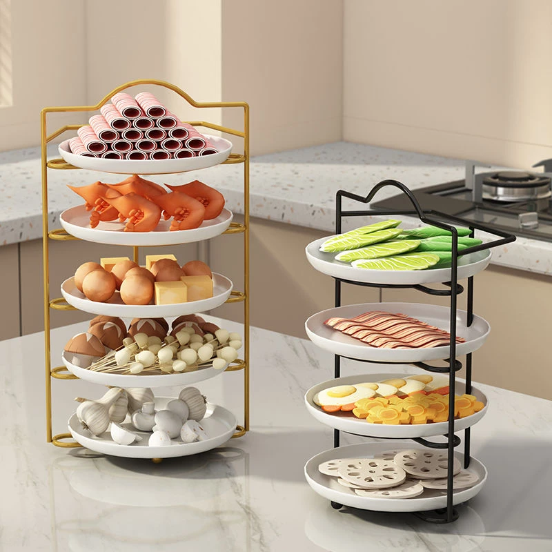 桌上备菜厨房置物架台面多功能火锅配菜碗碟收纳架壁挂多层整理架