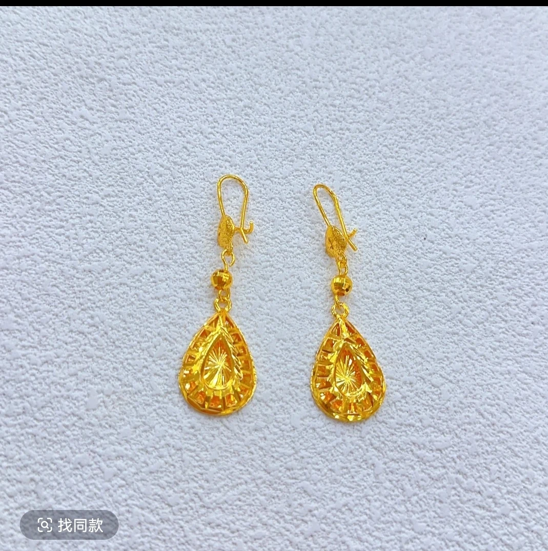 铜合金耳饰 时尚耳饰耳环饰品珠宝古法  ساڭگىلايدىغان تامچە 1