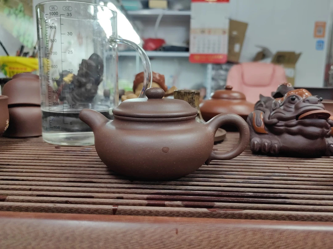 紫泥仿古250毫升半手工仿古壶紫砂壶手制圆壶
