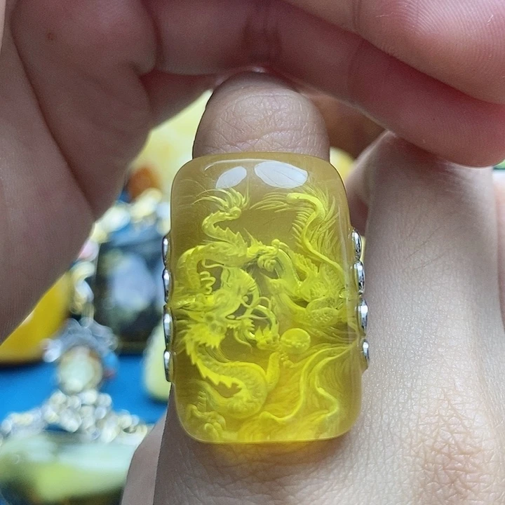 琥珀戒指未镶嵌戒指