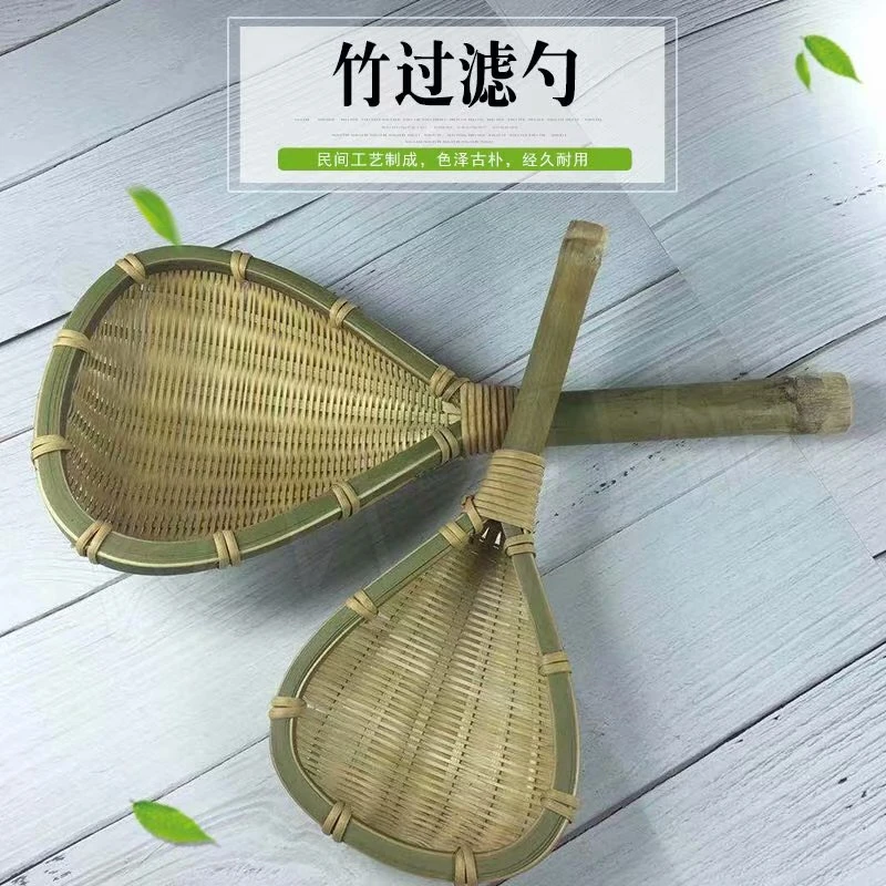 竹编漏勺米粉漏斗面捞子漏阿德农家手工编制酸辣粉竹漏斗大号包邮