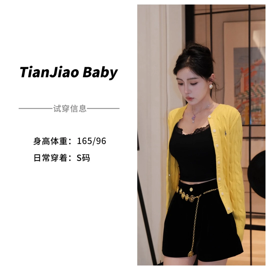 田娇baby  秋季新款  丝绒短裤  定制玫瑰花链条百搭纯色丝绒短裤