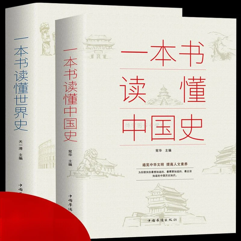 正版一本书读懂中国史+一本书读懂世界史两通俗读物通史书籍