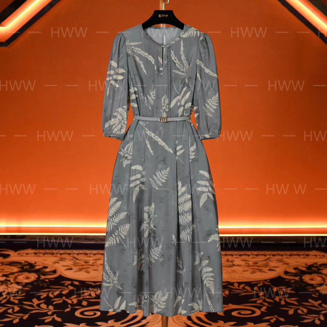 HWW轻奢设计师女士气质修身时尚大气收腰连衣裙DHZFF401235