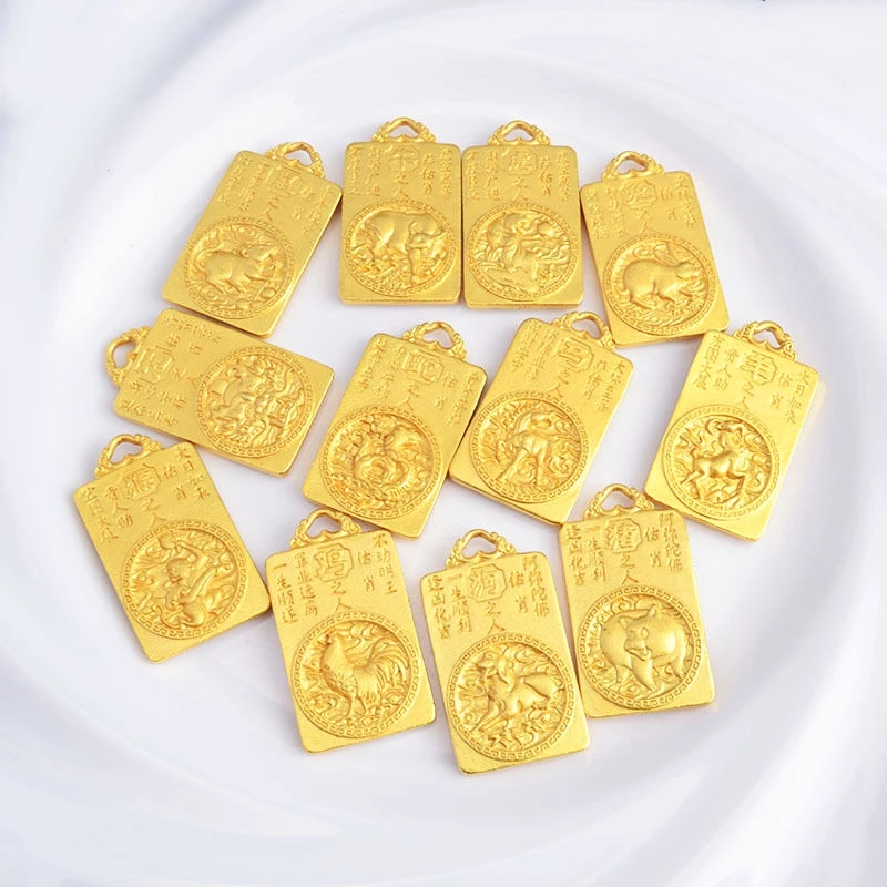 铜合金款 古法八大守护神配件 十二生肖本命佛diy手工编绳配件