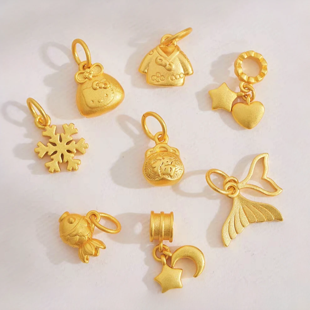 精致铜合金鱼尾星星月亮雪花福袋钱袋滴溜diy编织手链配件挂坠