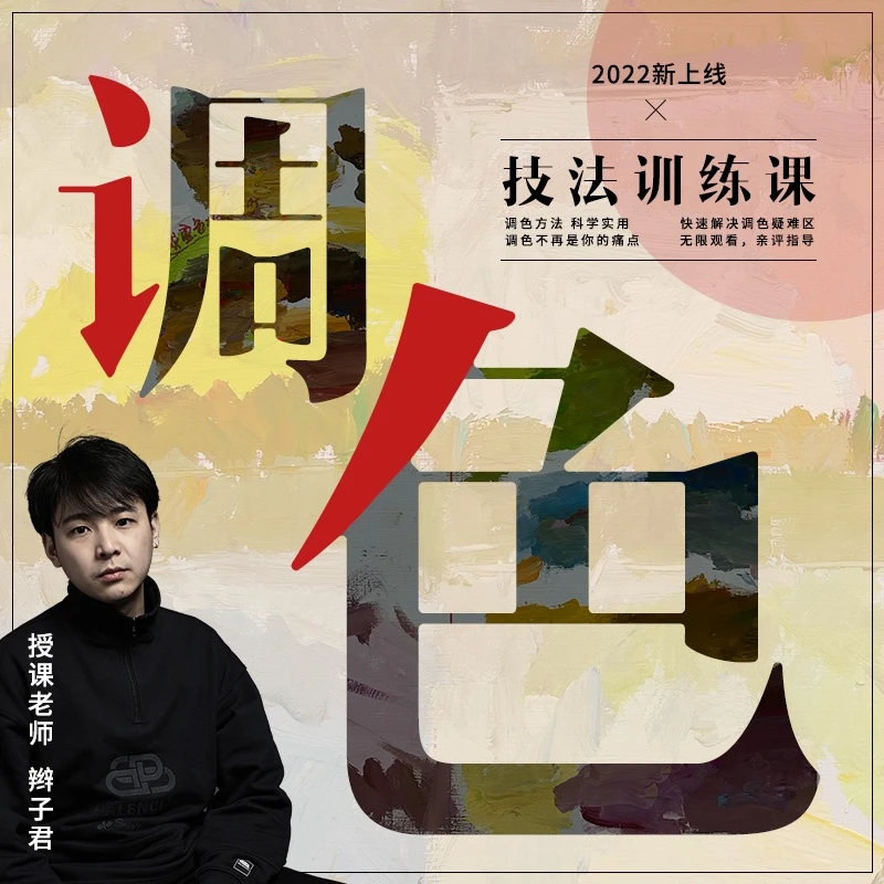 辫子色彩技法训练课程美术生调色万能调色6大节课永久回看