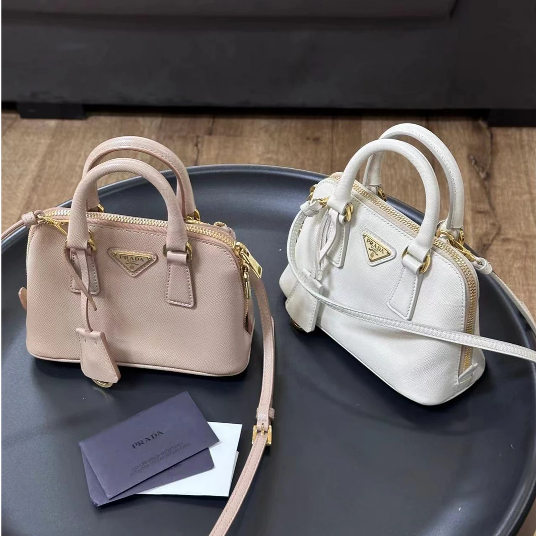 95新 Prada/普拉达 CS5446/Prada奶茶色mini贝壳