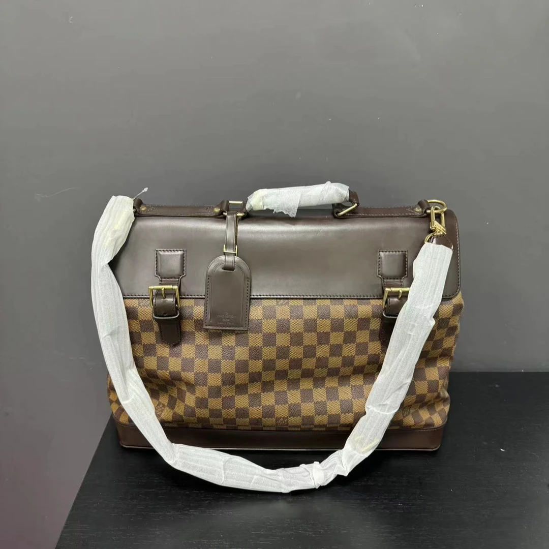 90新 LouisVuitton/路易威登 坤球奢选 lv棕棋盘格狩猎包
