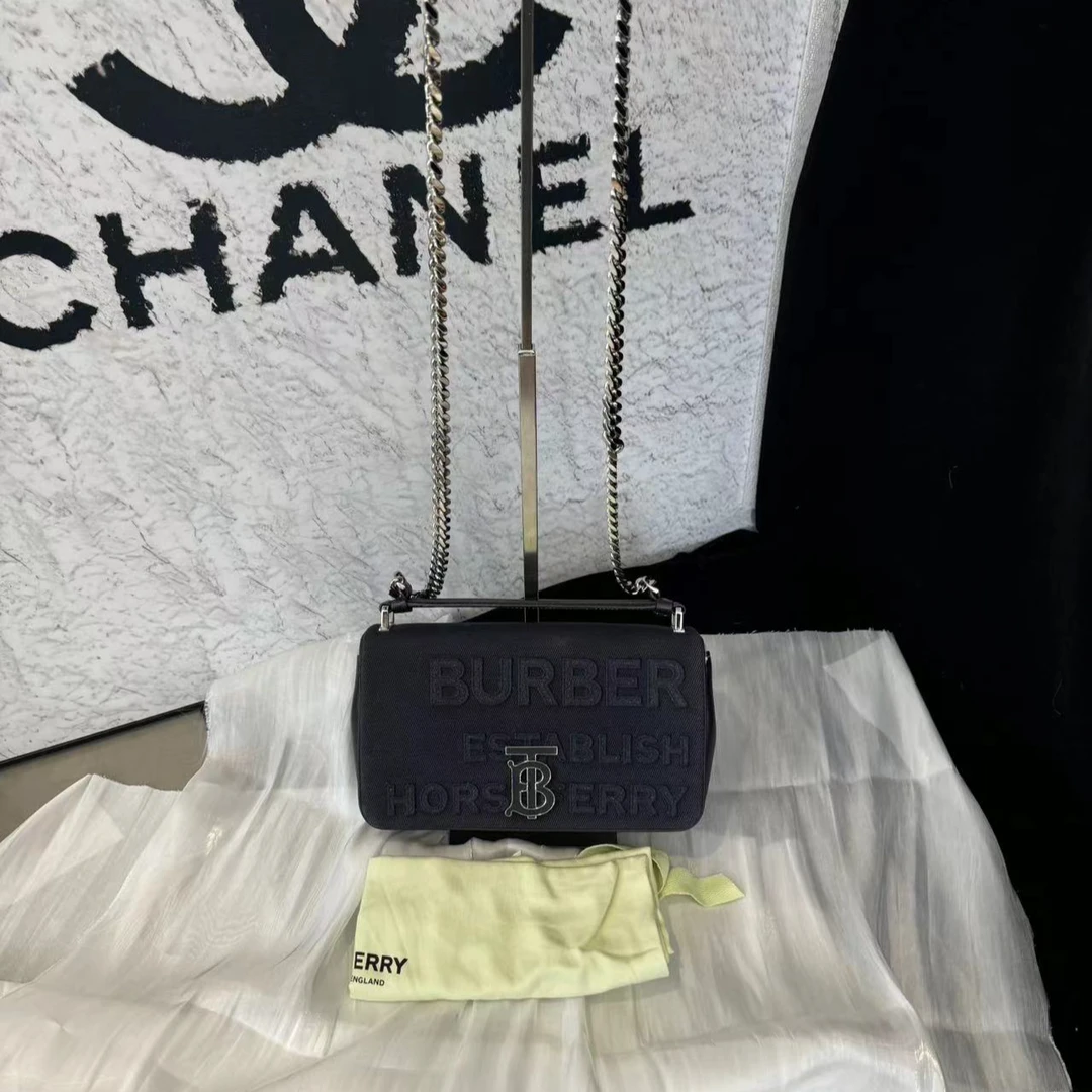 95新 BURBERRY/博柏利 坤球奢选 巴宝莉单宁手提斜挎包