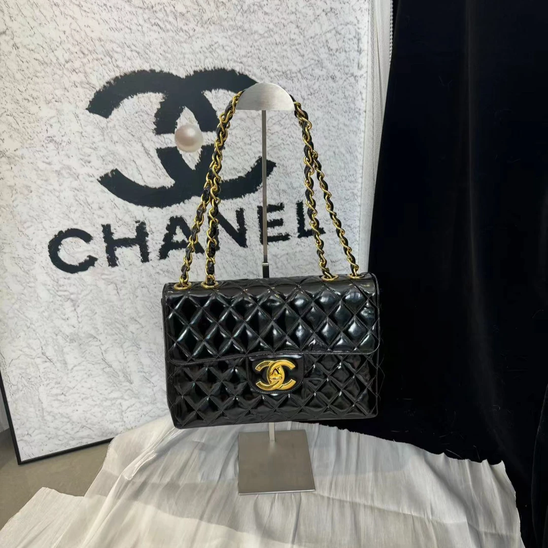 95新 Chanel/香奈儿 坤球奢选 香奈儿漆皮cf中古单肩斜挎包