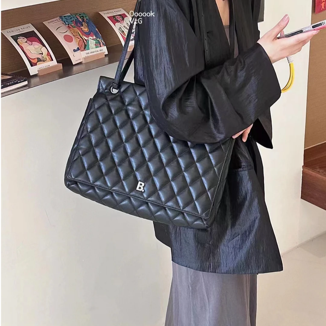 95新 Balenciaga/巴黎世家 CS5207/黑色大号touchB/单肩包