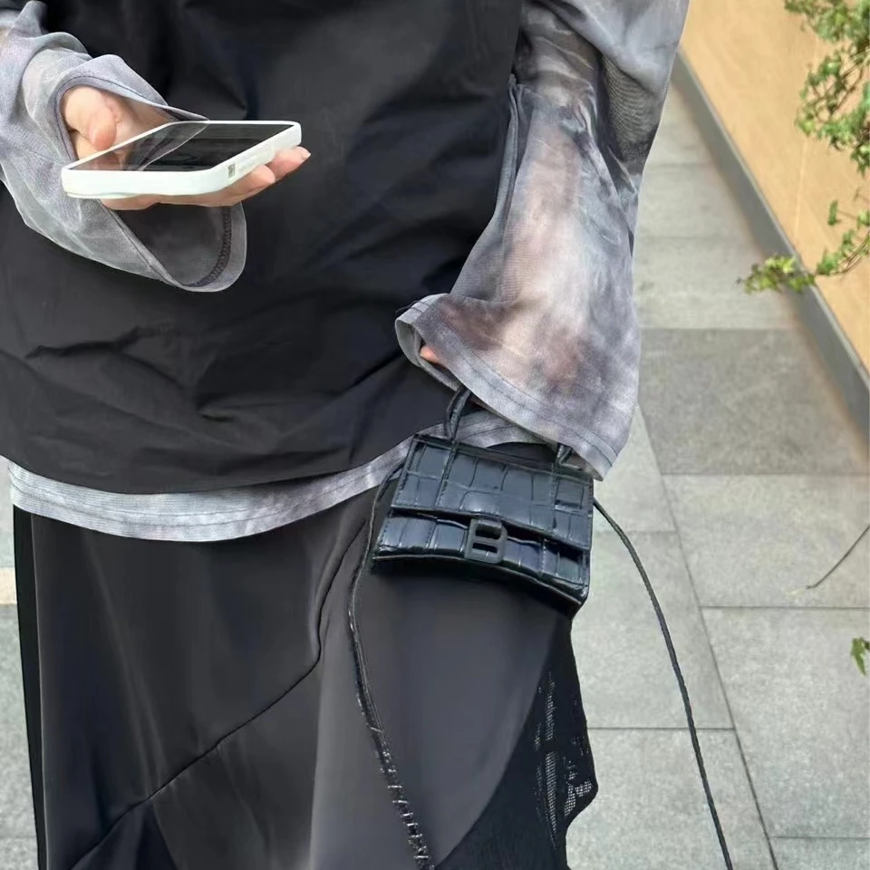 95新 Balenciaga/巴黎世家 CS4893/mini沙漏黑色/斜挎包