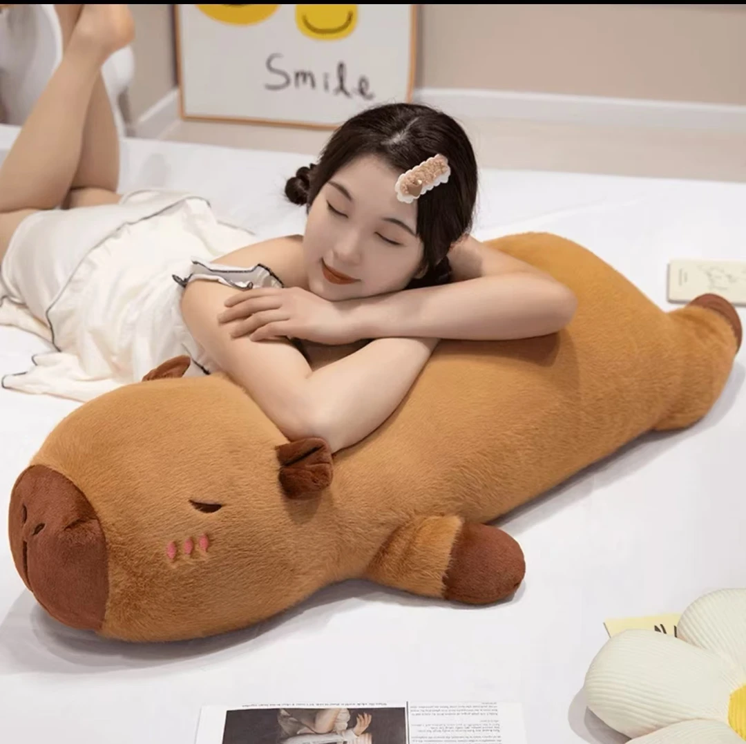 卡皮巴拉抱枕女生睡觉专用床上抱睡公仔长条枕毛绒玩具布娃娃玩偶