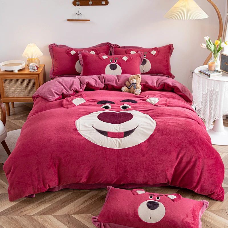 BOQIMENG/帛绮梦高端奢华贴布绣 刺绣 加厚四套件牛奶绒保暖加厚