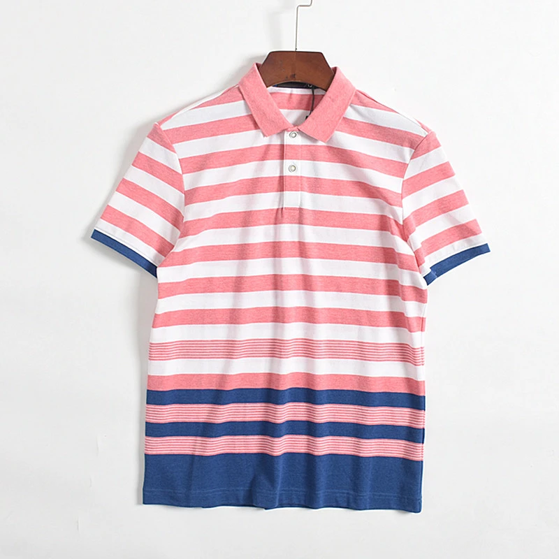 撤柜牛货 男士夏季翻领舒适透气百搭经典条纹短袖POLO衫潮