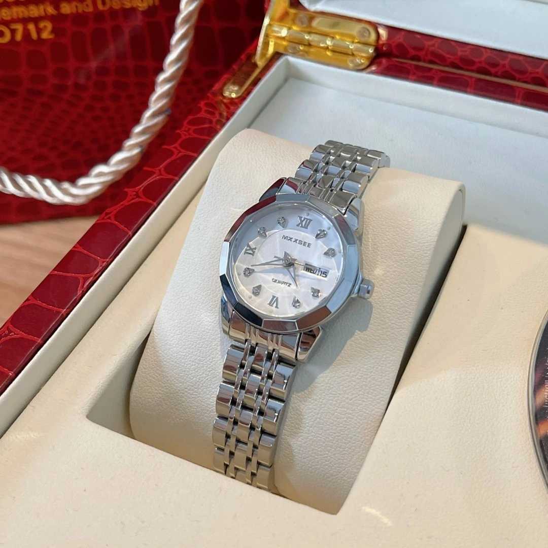 【专柜撤柜】小众时尚精钢双日历女士高档手表爆款2025女款手表名牌