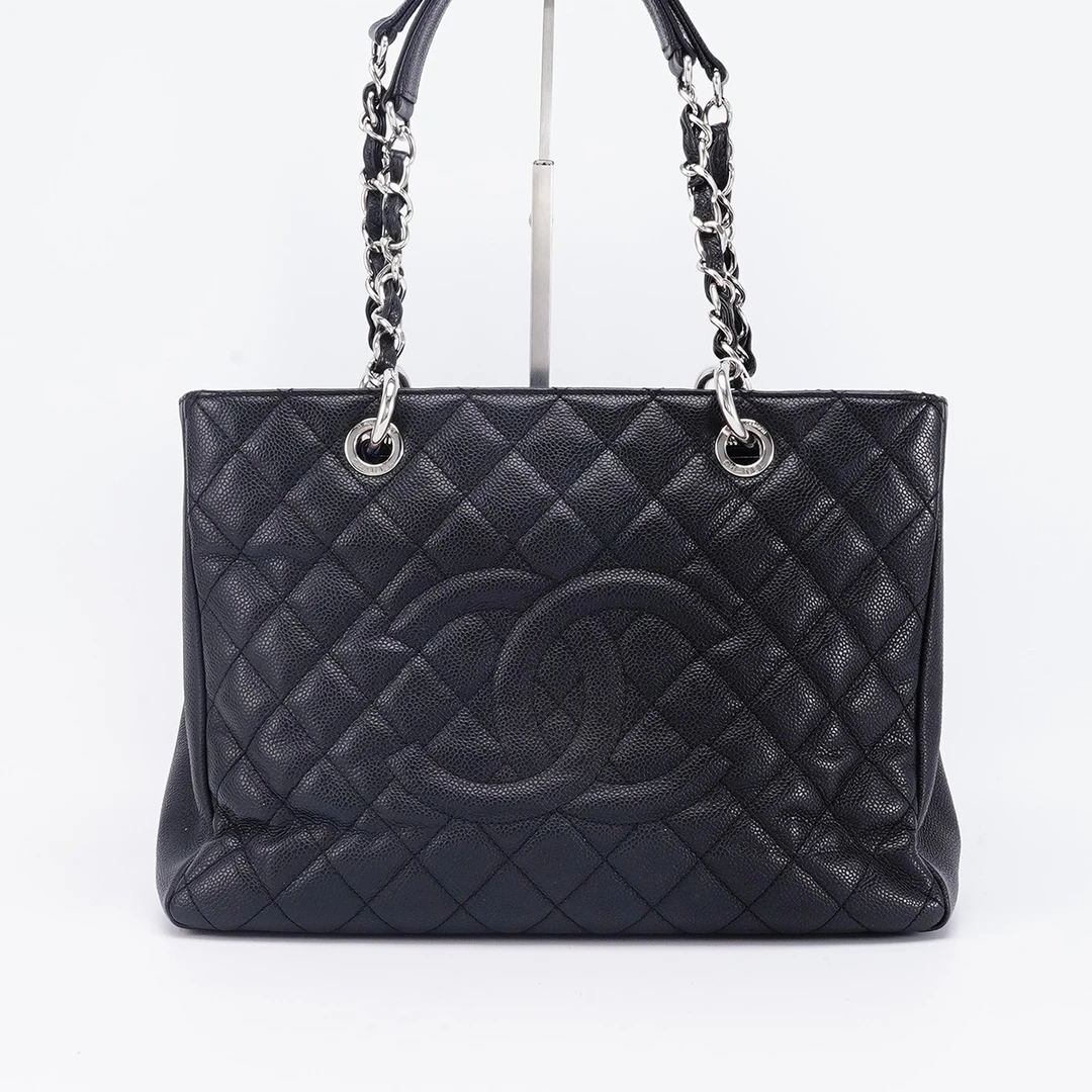 95新 Chanel/香奈儿 【桔夕牛姐】gst中号荔枝包黑银/BG22011110