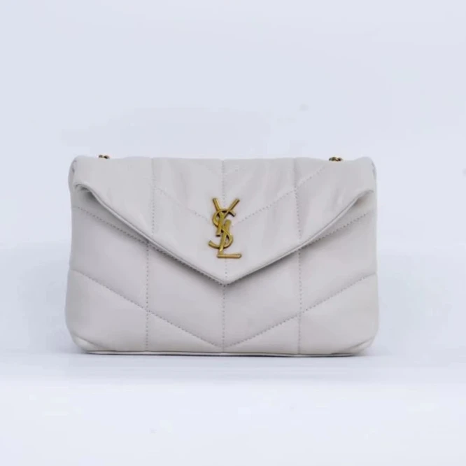 95新  YSL puffer链条包小号白金/BG23003592/桔夕奢侈品精选