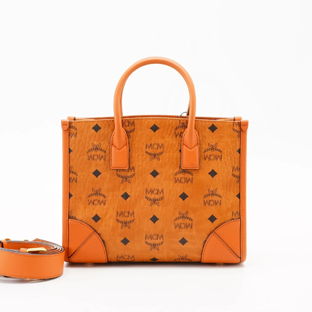 99新 MCM 【桔夕诗诗】MCM 托特包munchen干邑色/BG23005984