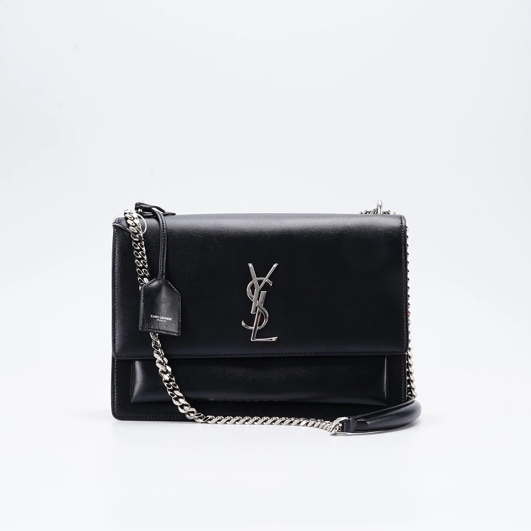 95新 YSL/圣罗兰 【桔夕静文】日落包中号光面/BG22016071
