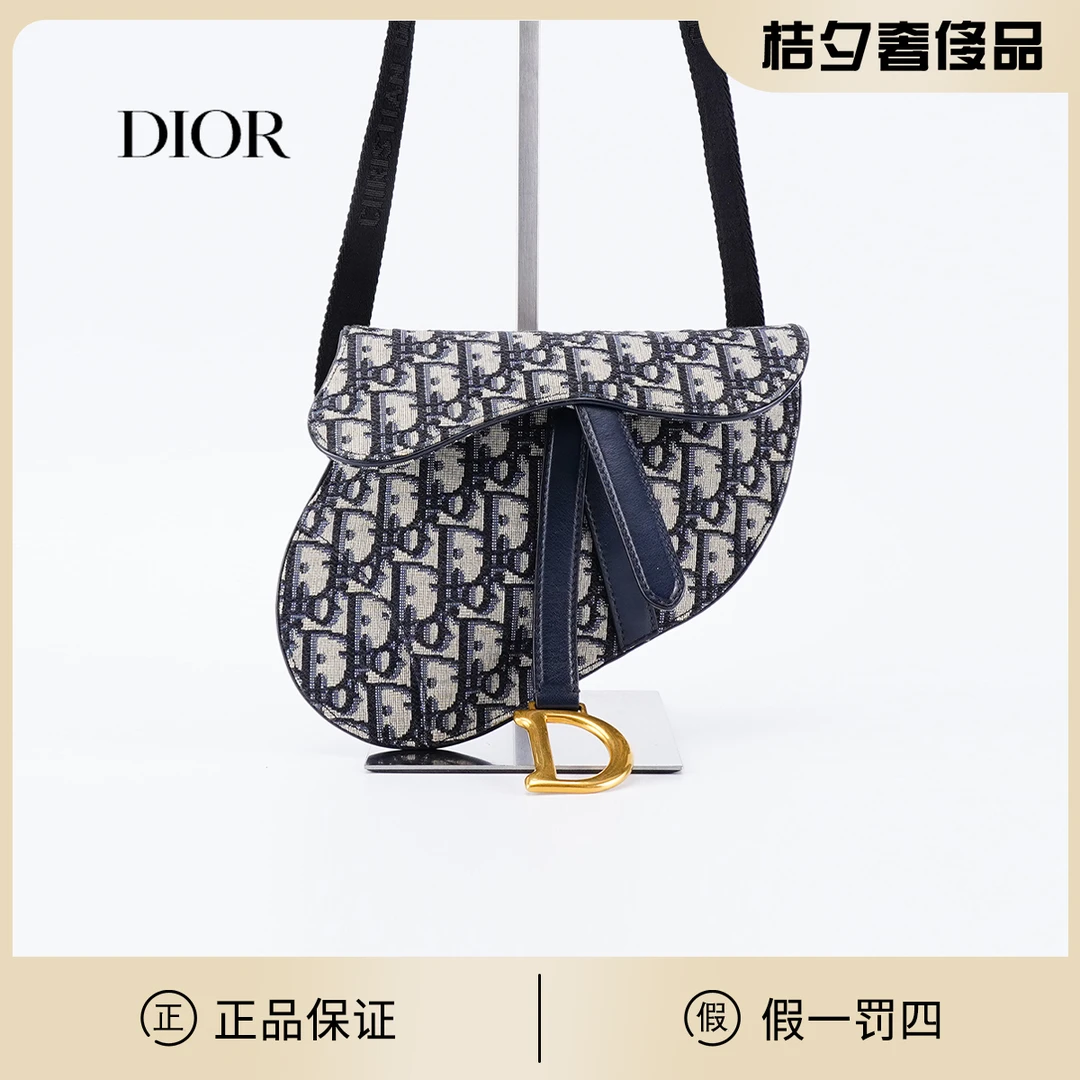 99新 DIOR/迪奥 98新【桔夕静文】马鞍包小号老花/BG22013860