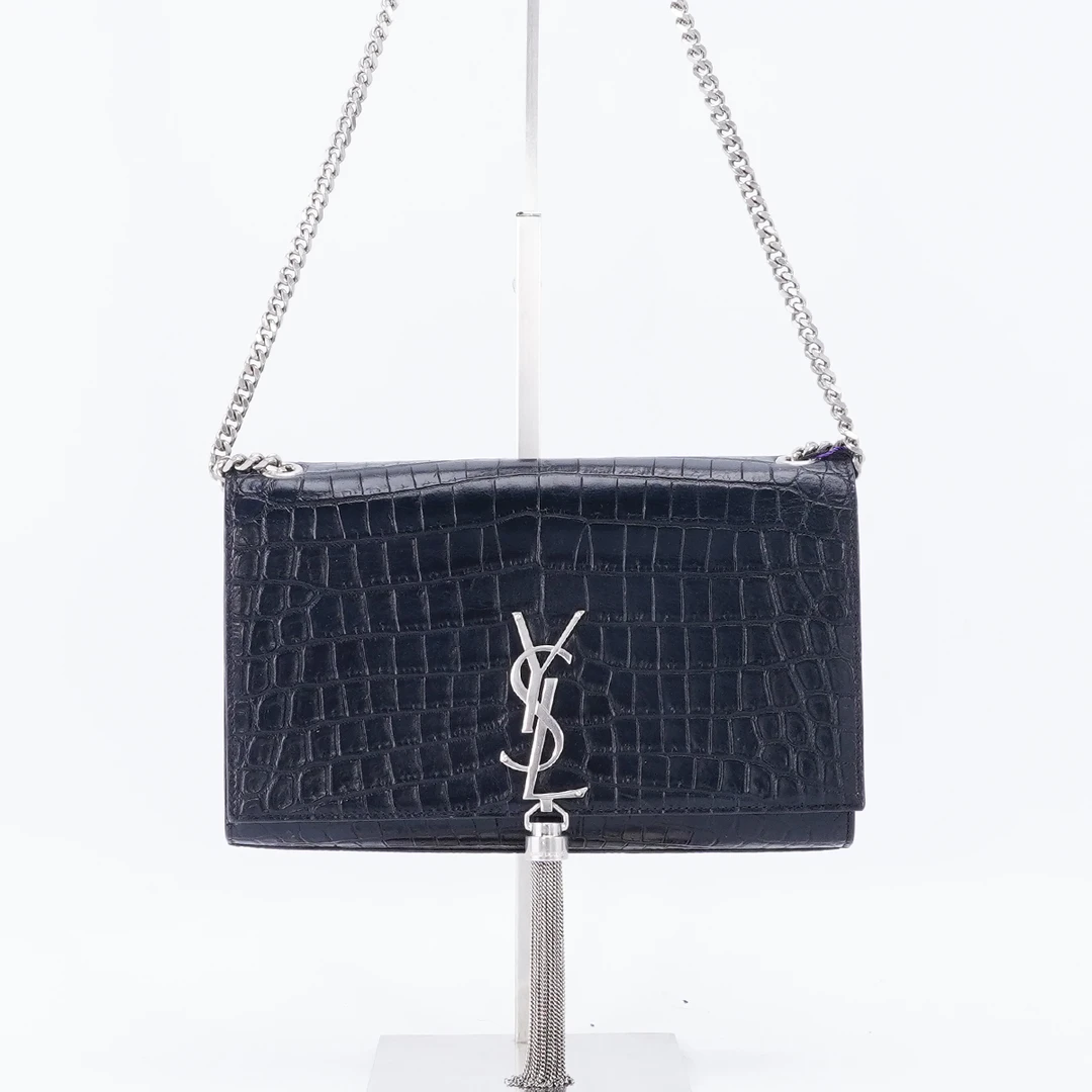 99新 YSL/圣罗兰 流苏包中号鳄鱼纹亮面/BG22005422/98新