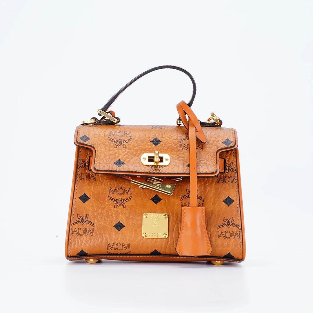 99新 MCM 98新【桔夕静文】凯莉 小号 手提斜挎包/BG22000081