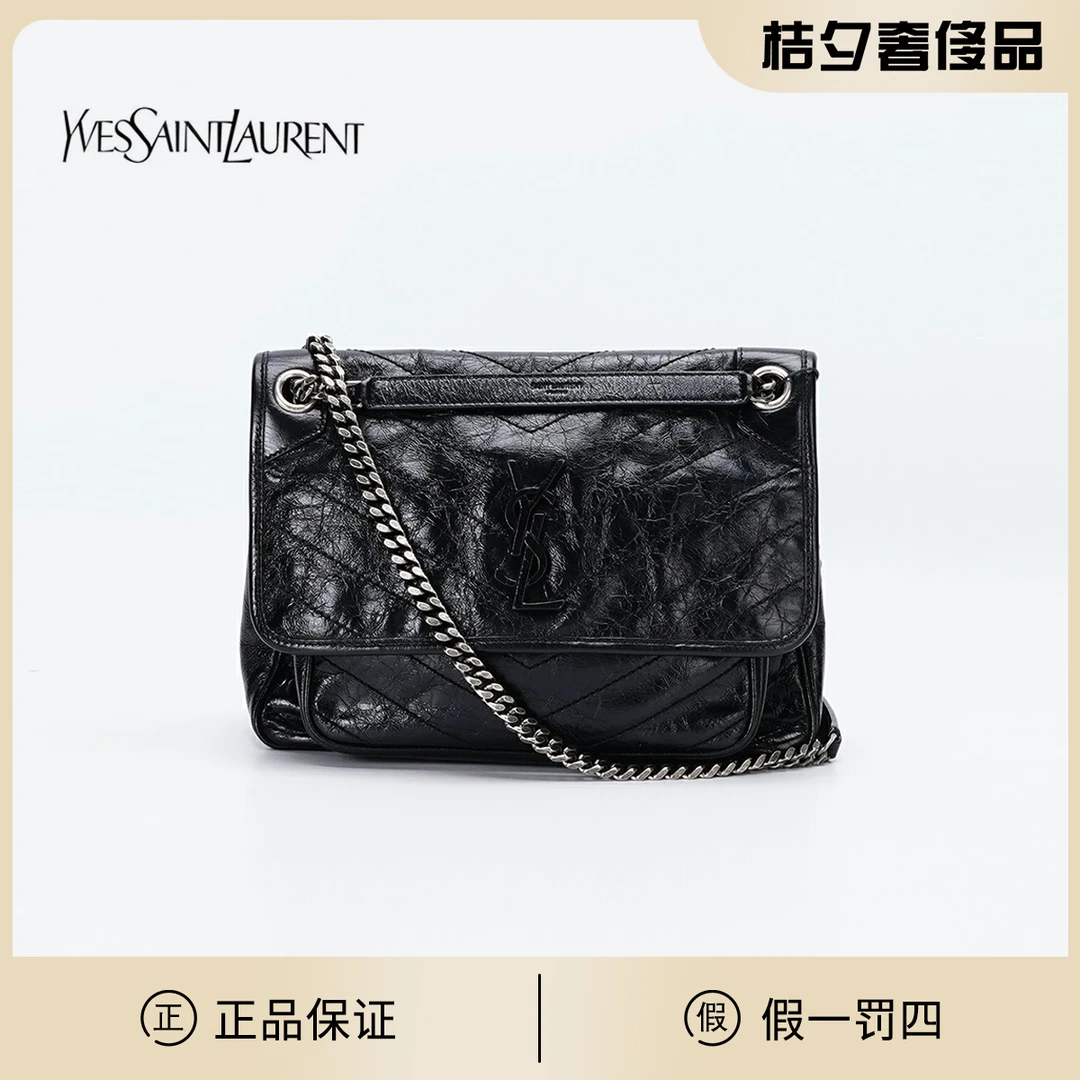 全新未使用 YSL/圣罗兰 YSL niki中号D扣油蜡皮/BG23006802