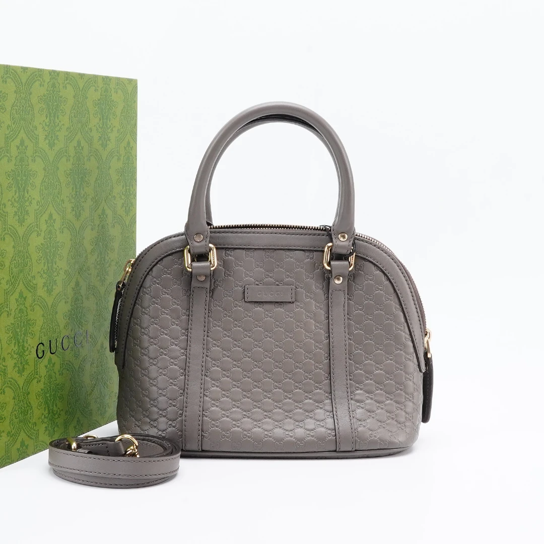 95新 GUCCI/古驰 【桔夕白菜】贝壳包小号压纹款双竖条/BG22012934
