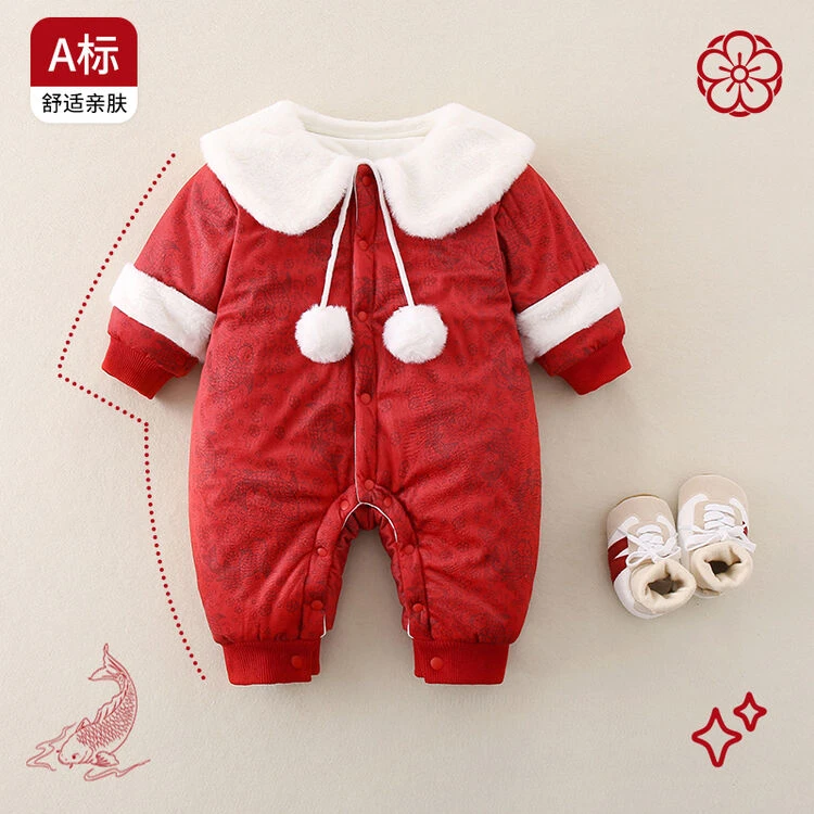 连身衣/爬服/哈衣中式冬季女童婴幼童
