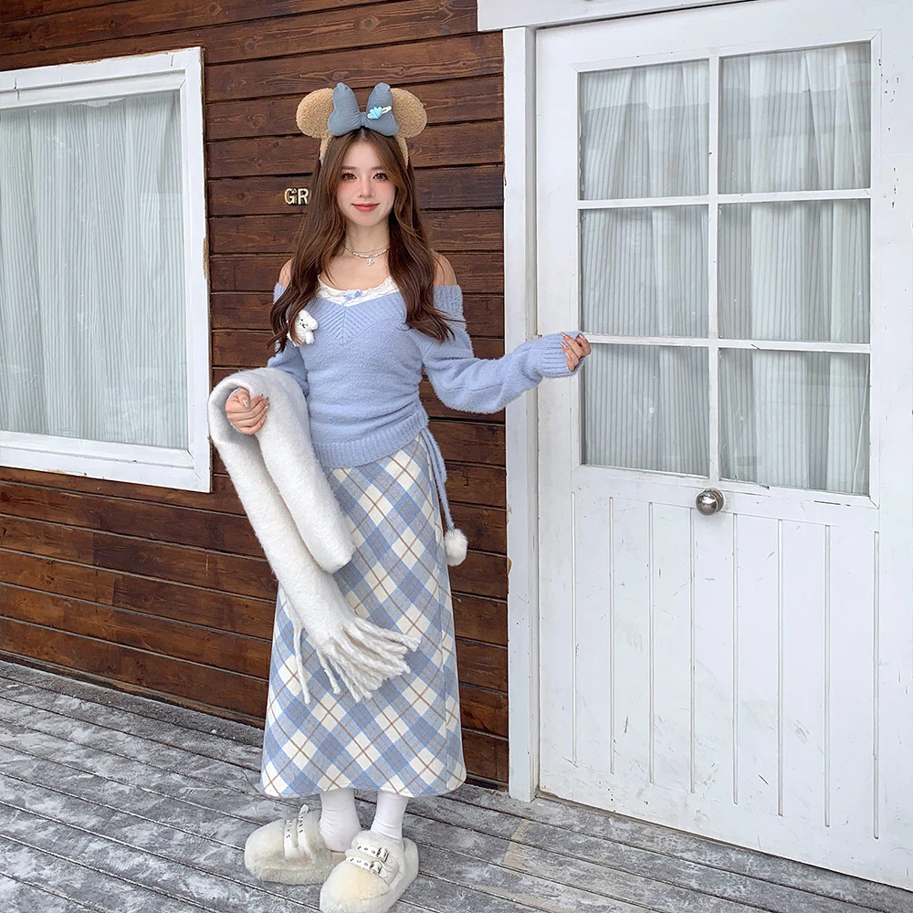 椰奶少女 织物猪原创 秋冬软糯蕾丝嗲嗲千金感纯欲氛围毛衣