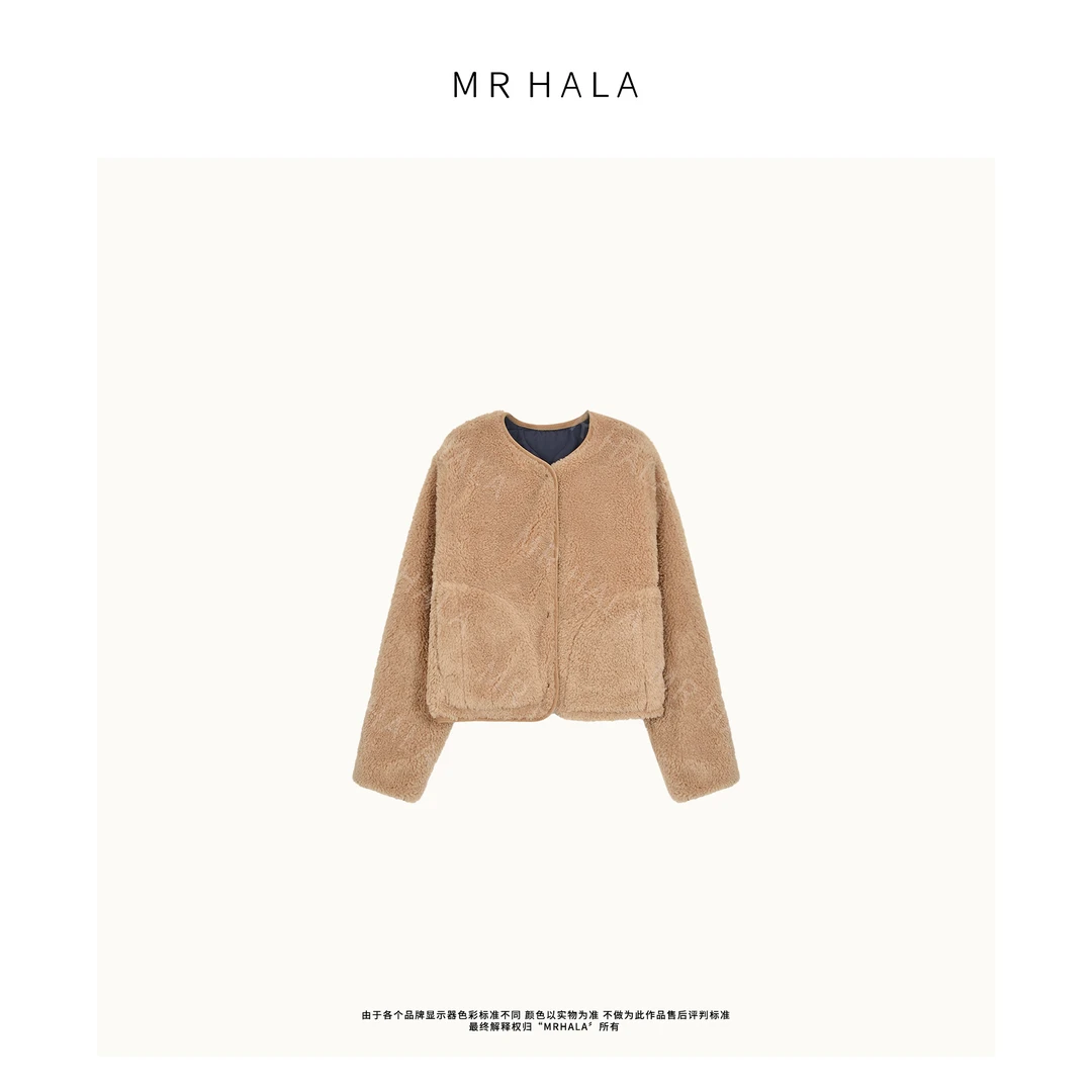 MRHALA  翩延聚暖雅丽绒双面夹棉外套女 LW40103