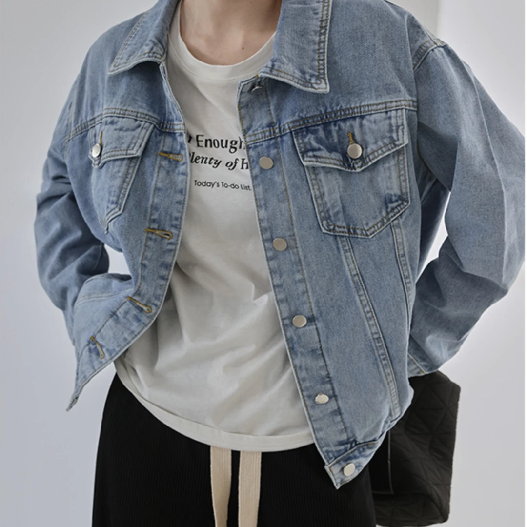 ~051~100新款外套网红复古宽松外套款休闲女时尚牛仔百搭上衣