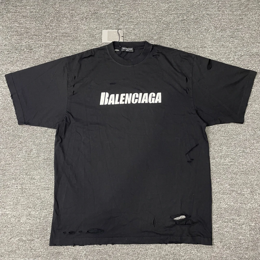 Balenciaga 巴黎世家 字母印花破坏短袖 XS码 全新带吊 公价6700