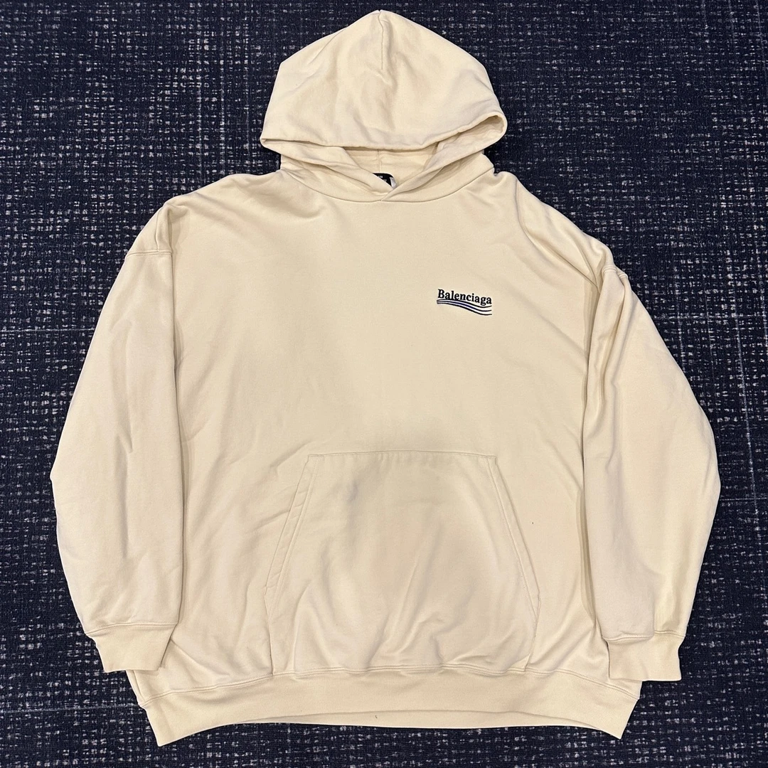 Balenciaga 巴黎世家 黑色字母logo白色帽衫 99新 S码 SL001359