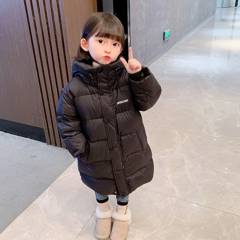 女童衣冬装新款洋气羽绒袄中长款外套冬季儿童加厚服潮