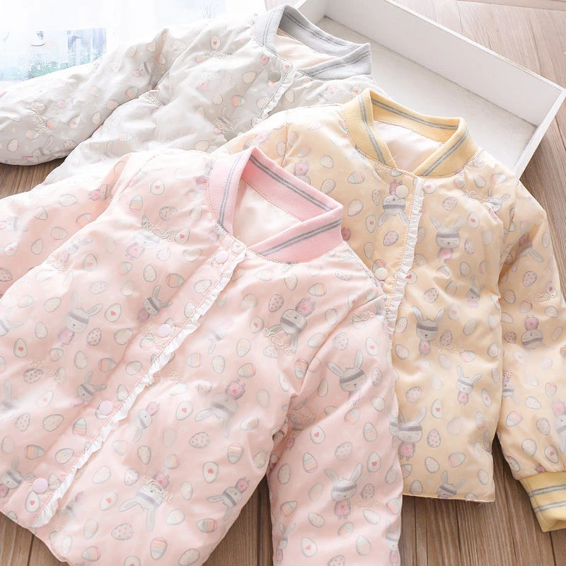 女童冬季羽绒服 儿童时尚绣花轻薄羽绒内胆 宝宝保暖9白鸭绒外套