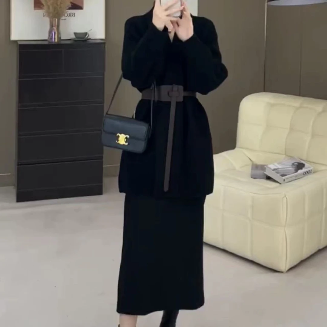 现货(送腰带）2024春季新款毛衣开衫小香风显瘦针织衫外套网红S-XL