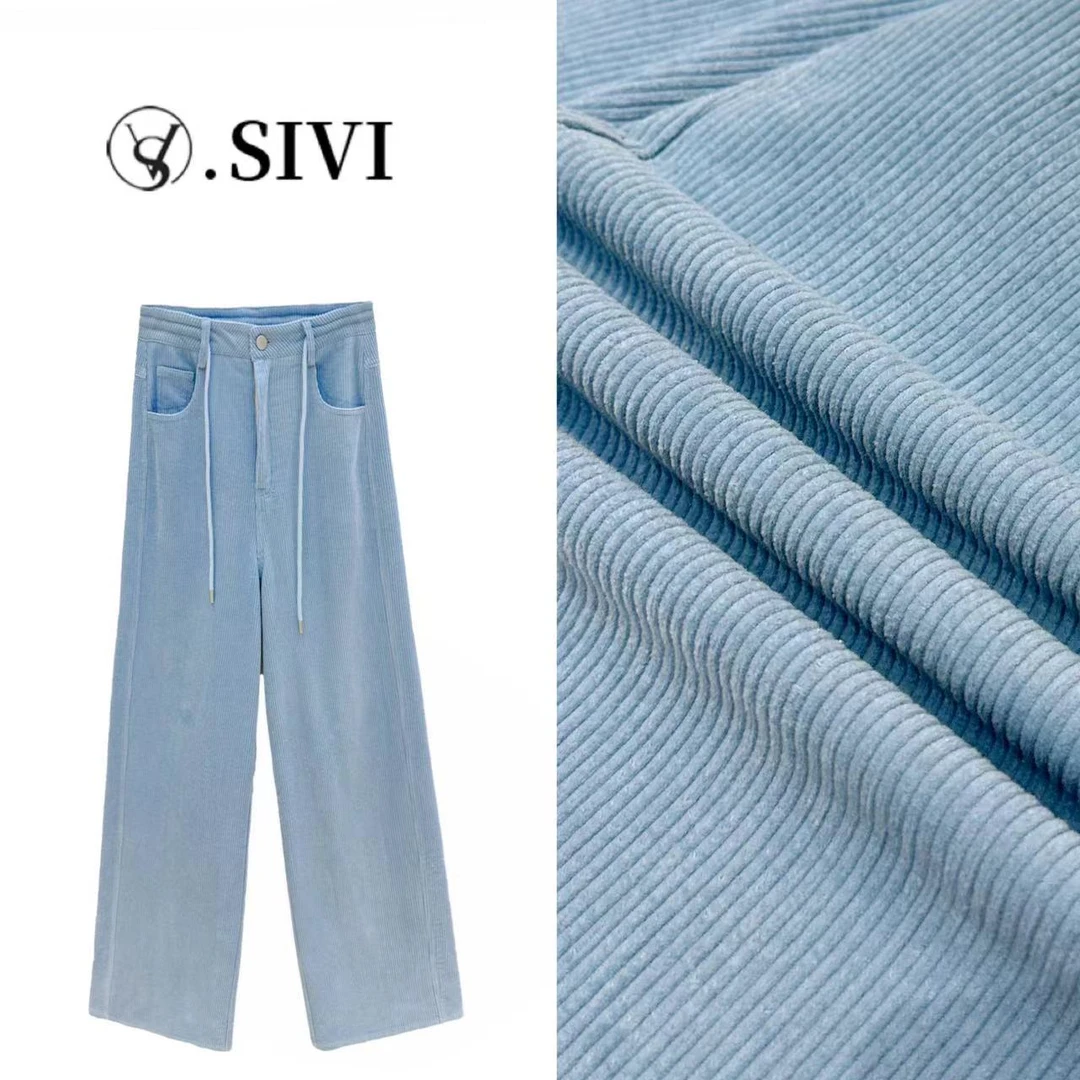 熙薇灯芯绒休闲裤【日落有念】2024早秋新款时尚百搭休闲裤F6435