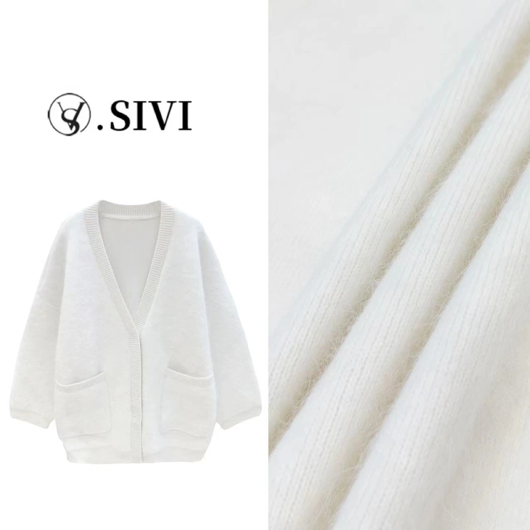 熙薇气质兔-毛外套【金枝玉叶】秋冬新款慵懒感毛衣F6692