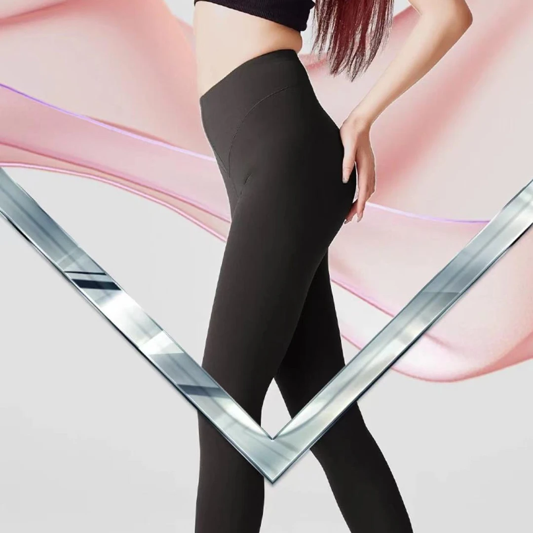 熙薇【人间梦露】2024新黑金提臀魔力V腰暖皮飞行裤瑜伽芭比裤F6180