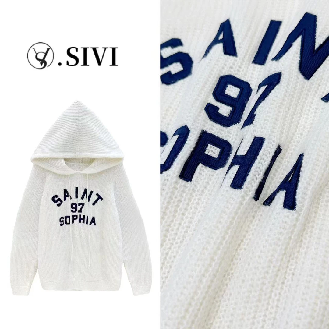 熙薇气质连帽毛衣【青春学院】秋冬新款时尚休闲上衣F6691