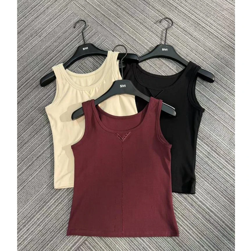 熙薇【百搭背心】2024早秋新款时尚简约休闲女背心舒适打底F6172